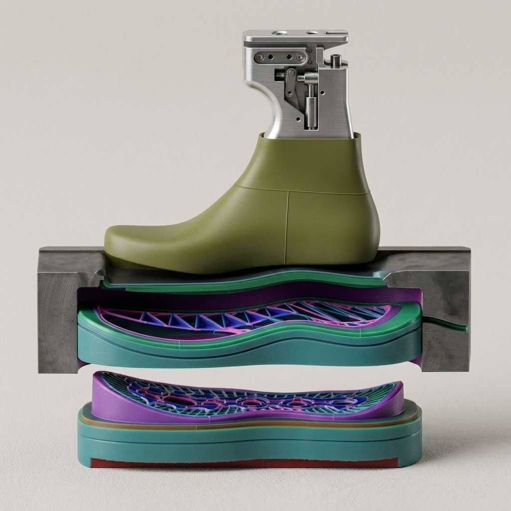 3D CAD dual-density mold cross-section